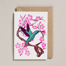 Tarjeta-Parche. Colibrí