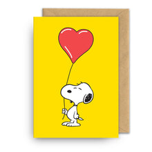 Tarjeta Snoopy. Heart Balloon