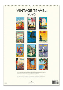 Calendario de Pared Vintage Travel 2026