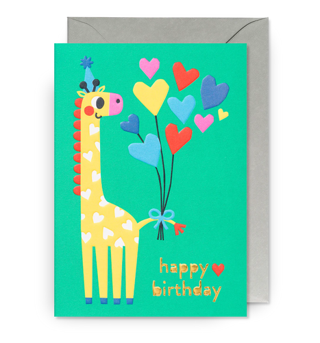 Tarjeta Happy Birthday Giraffe