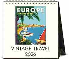 Calendario de Mesa Vintage Travel 2026