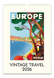 Calendario de Pared Vintage Travel 2026