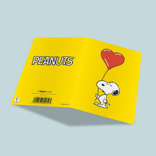 Tarjeta Snoopy. Heart Balloon