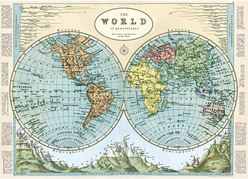 Poster-Wrap World Map Hemispheres de Cavallini & Co.