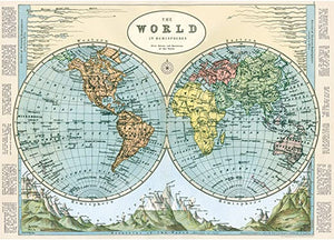 Poster-Wrap World Map Hemispheres de Cavallini & Co.