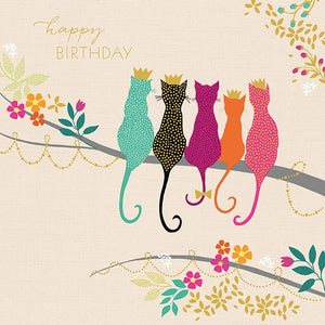 Tarjeta Happy Birthday Cats